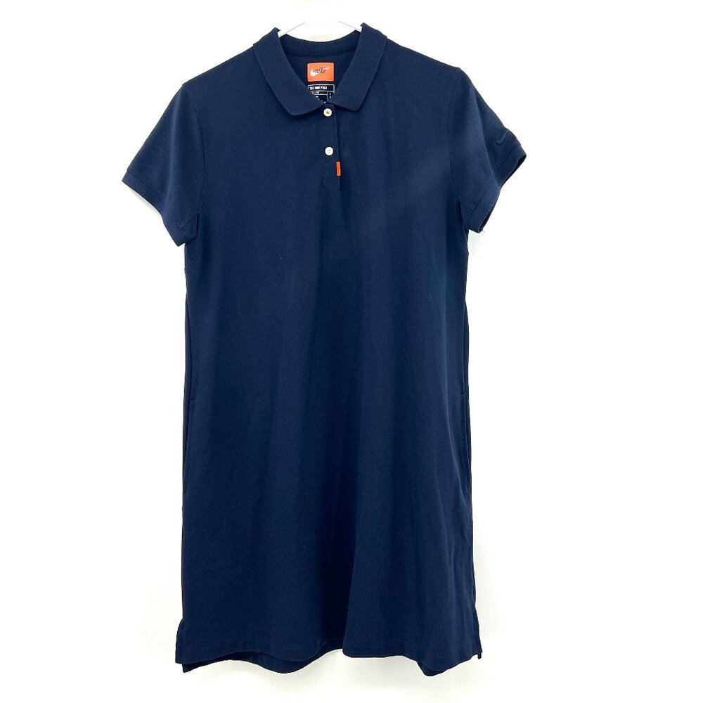 Nike The Nike Polo Dri-Fit Navy Blue Polo Shirt Dress Women's Large